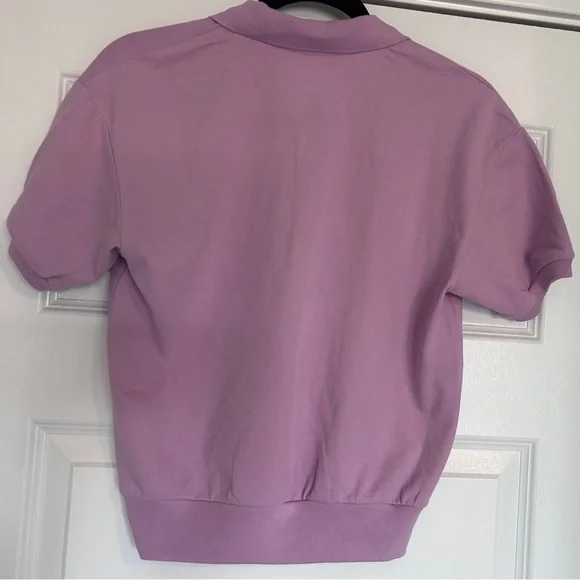 Everlane Organic Cotton Polo Top Shirt Mauve Size Small Nwt - Picture 8 of 9